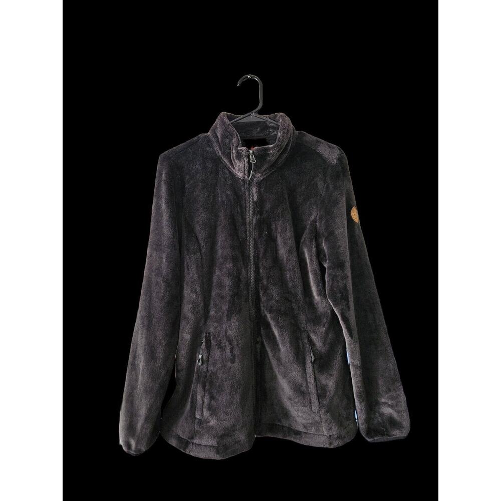 Gerry Womens Black Plush Fleece Full Zip Jacket Size Medium